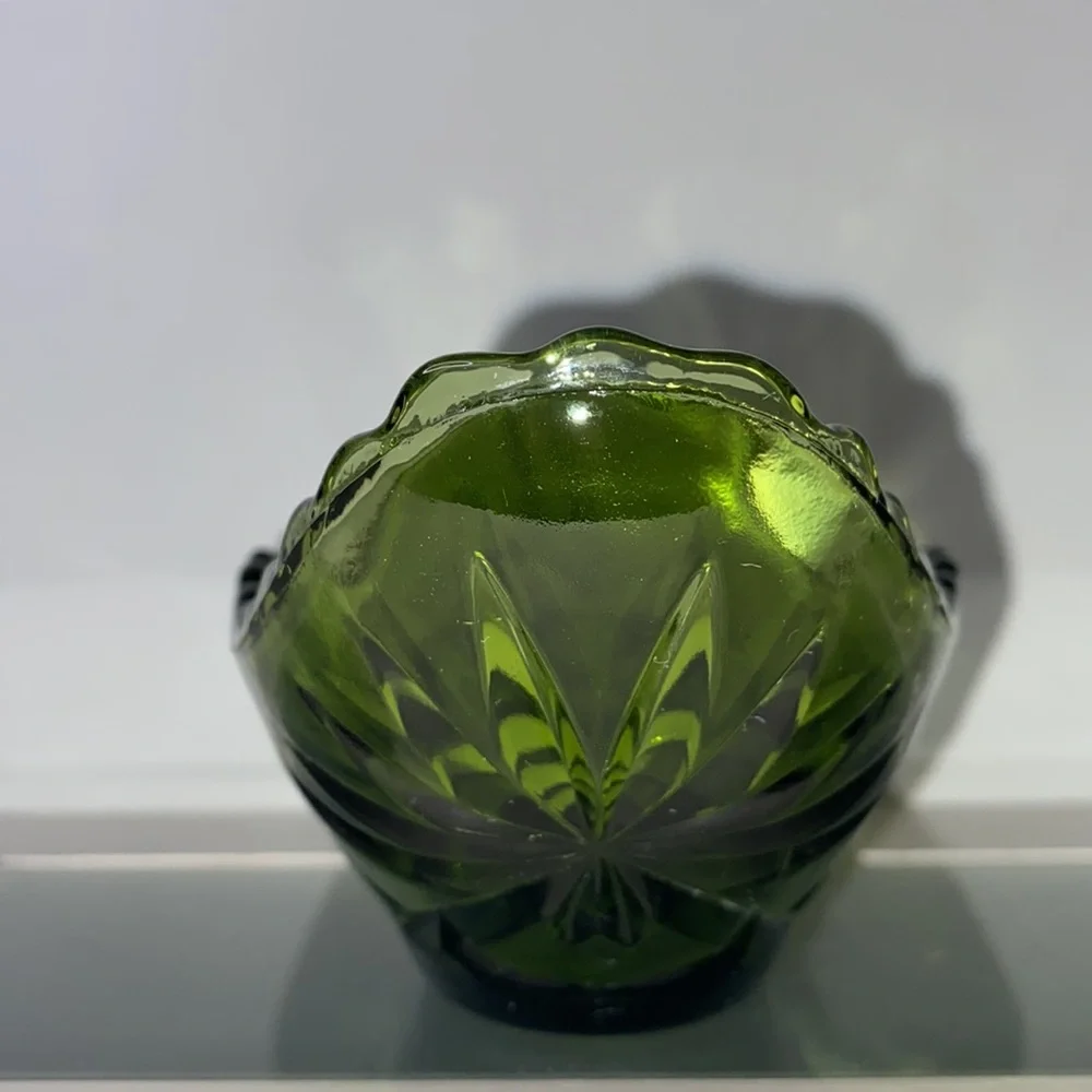 Emerald Green Anchor Hocking Star Of David Catchall 1960’s Decorative Candy Dish
